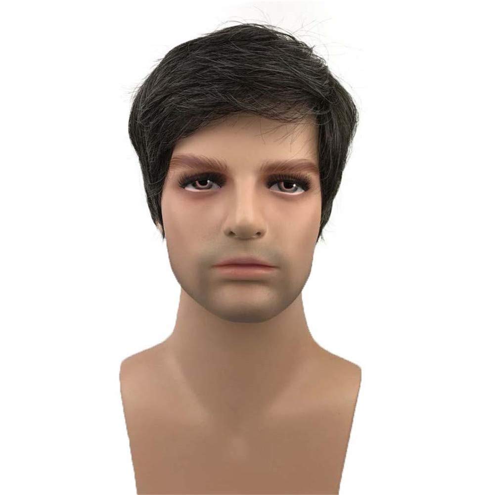 Synthetic Short Men Wigs Natural Body Wave Hair Heat Resistant Full Capless Wig