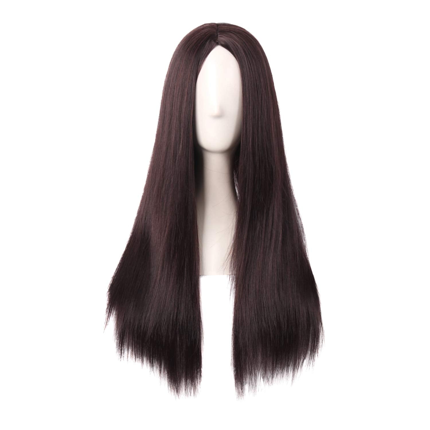 28 Inch/70cm Women Special Long Straight Synthetic Wig (Dark Brown)