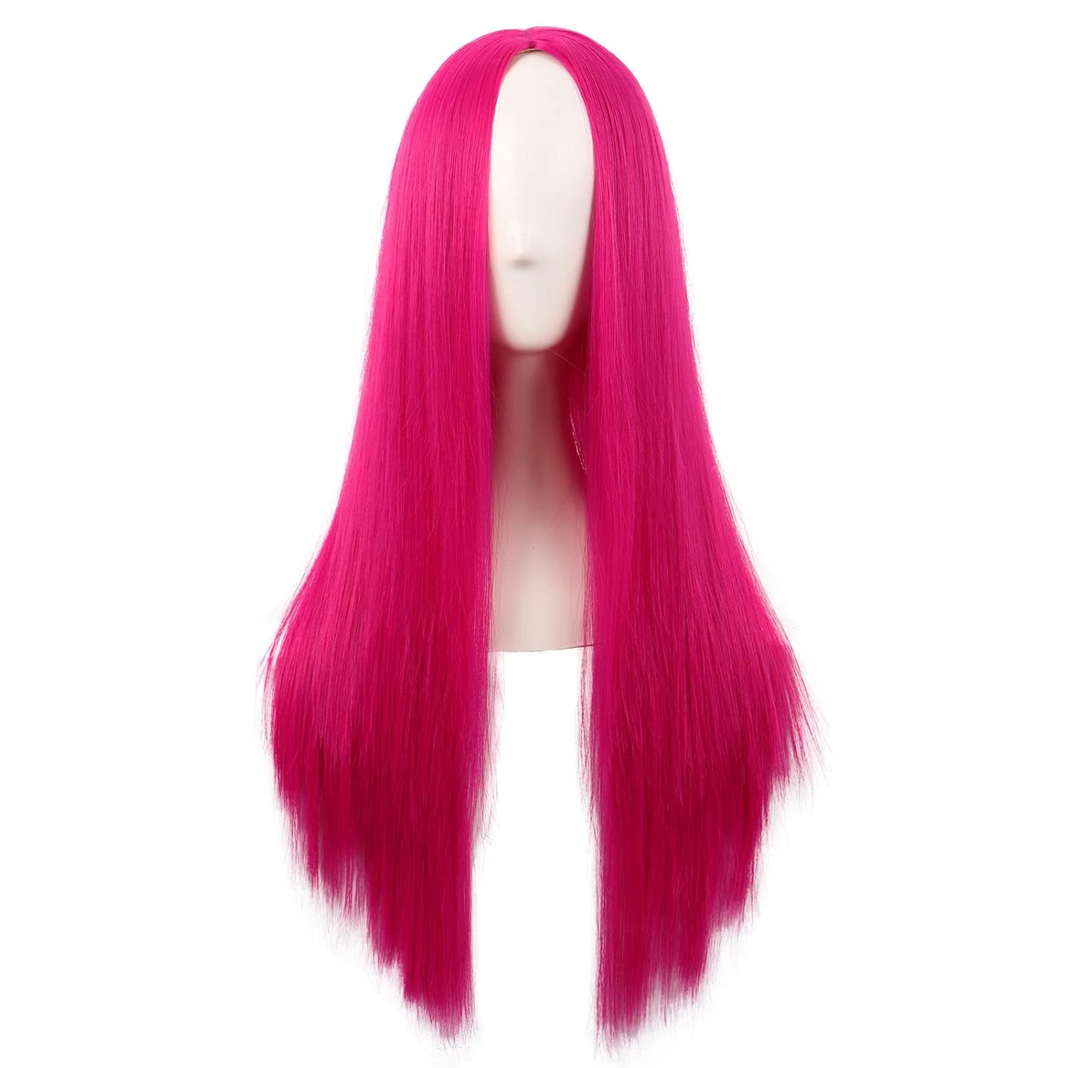 28 Inch/70 cm Women Special Long Straight Synthetic Wig (Hot Pink)